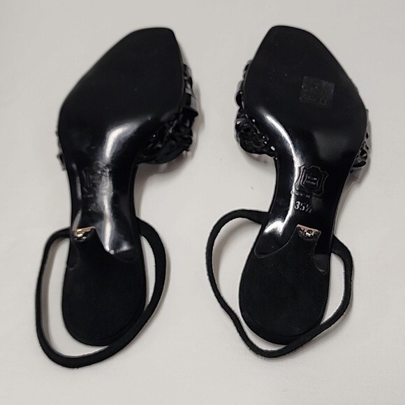 Christian Lacroix polka dot cut out sling back heels - Picture 6 of 12